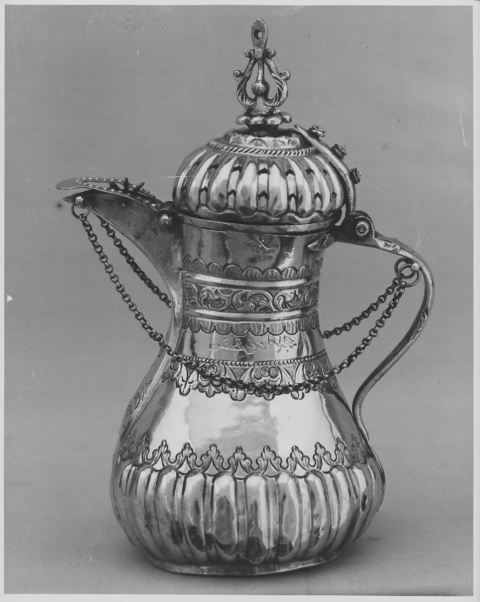 Coffee Pot, Silver, parcel-gilt
