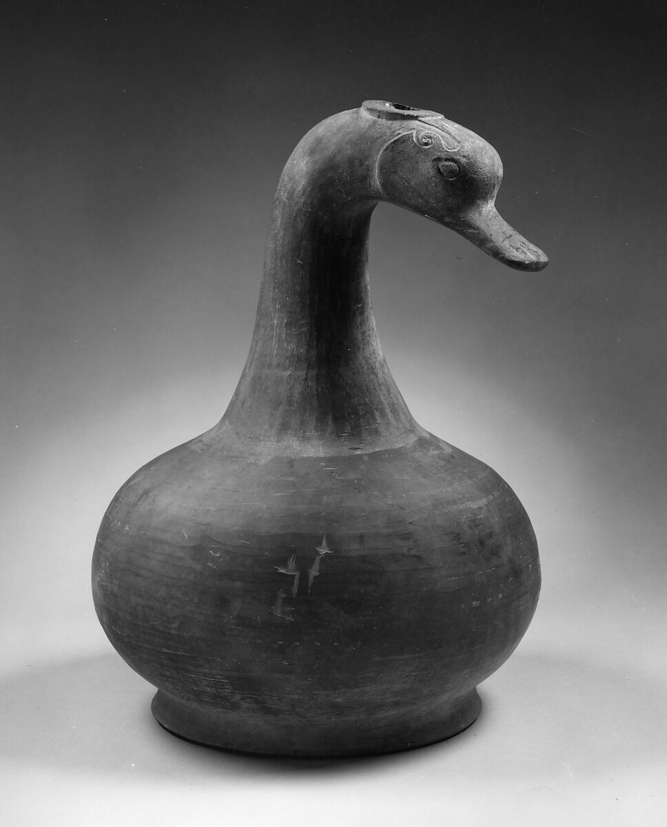 Goose-headed Vessel (Zun), Earthenware, China 