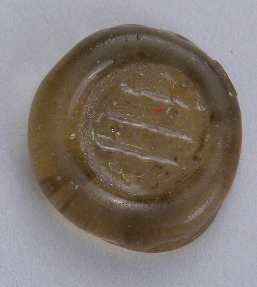 Coin Weight, Glass; stamped 