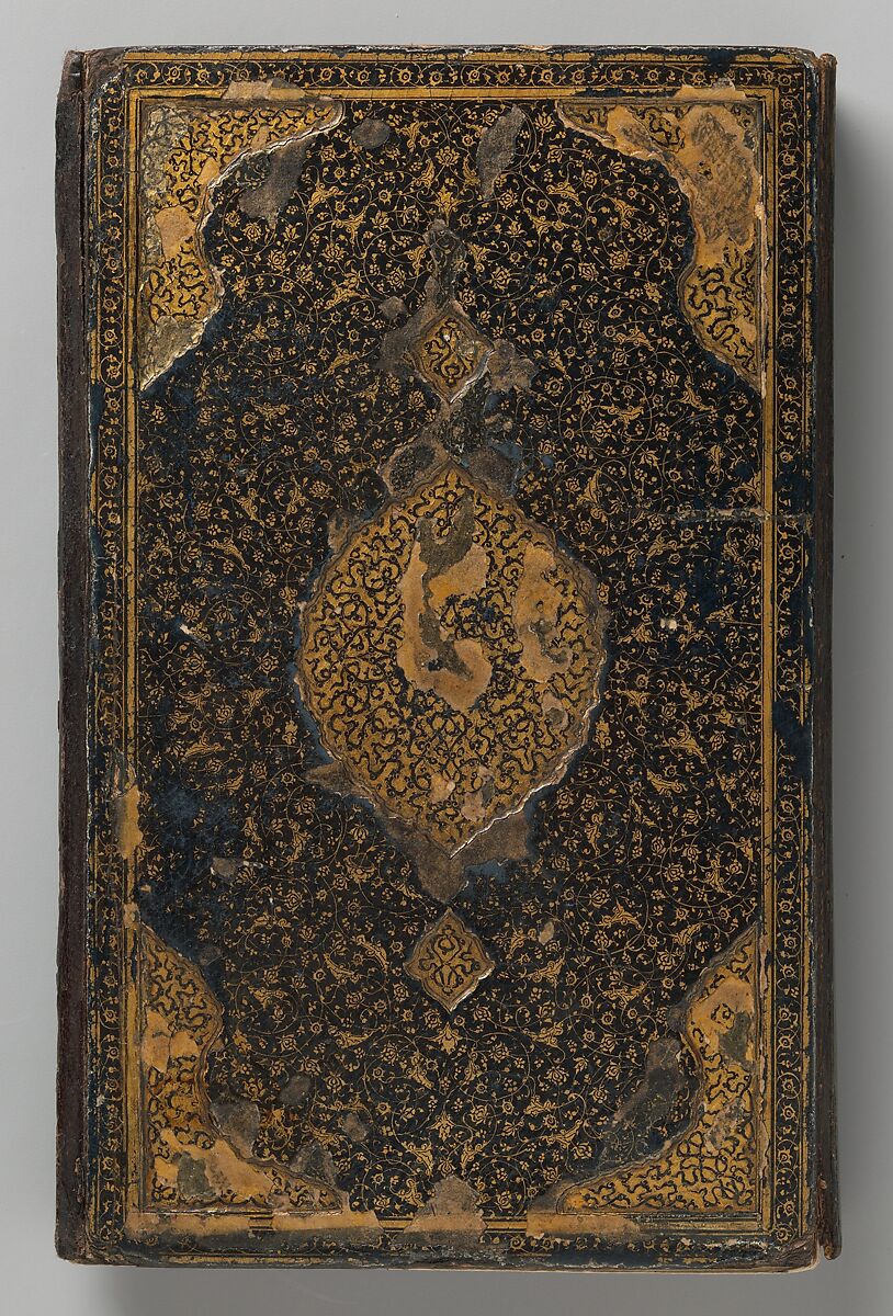 Anthology of Persian Poetry, Amir Shahi of Sabzavar (Iranian, born Sabzavar; died 1453), Main support: Ink, opaque watercolor, and gold on paper
Binding: Lacquer