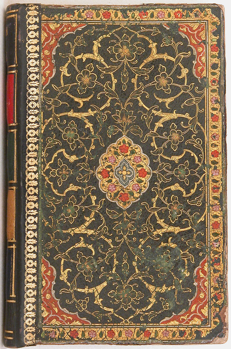 Anthology of Persian Poetry, Hafiz (Iranian, Shiraz ca. 1325–1390 Shiraz), Ink, opaque watercolor and gold on paper
Binding: opaque watercolor and gold on leather