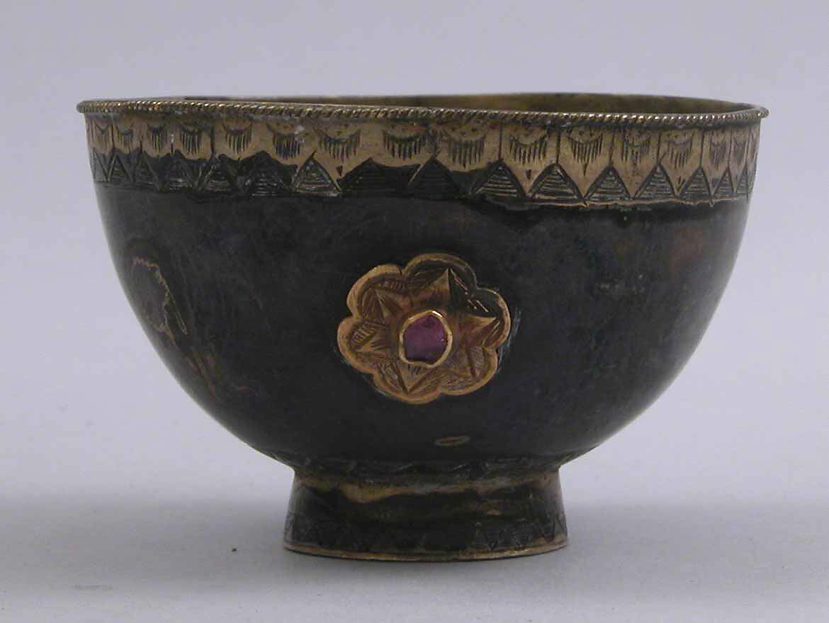 Cup Holder, Silver; applied decoration, gilding, and cabochon stones 