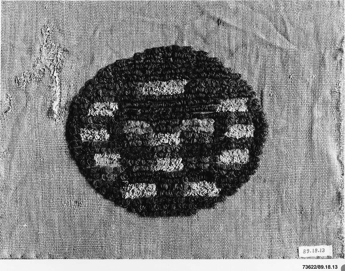 Textile Fragment, Wool, linen; plain weave, weft loop weave
