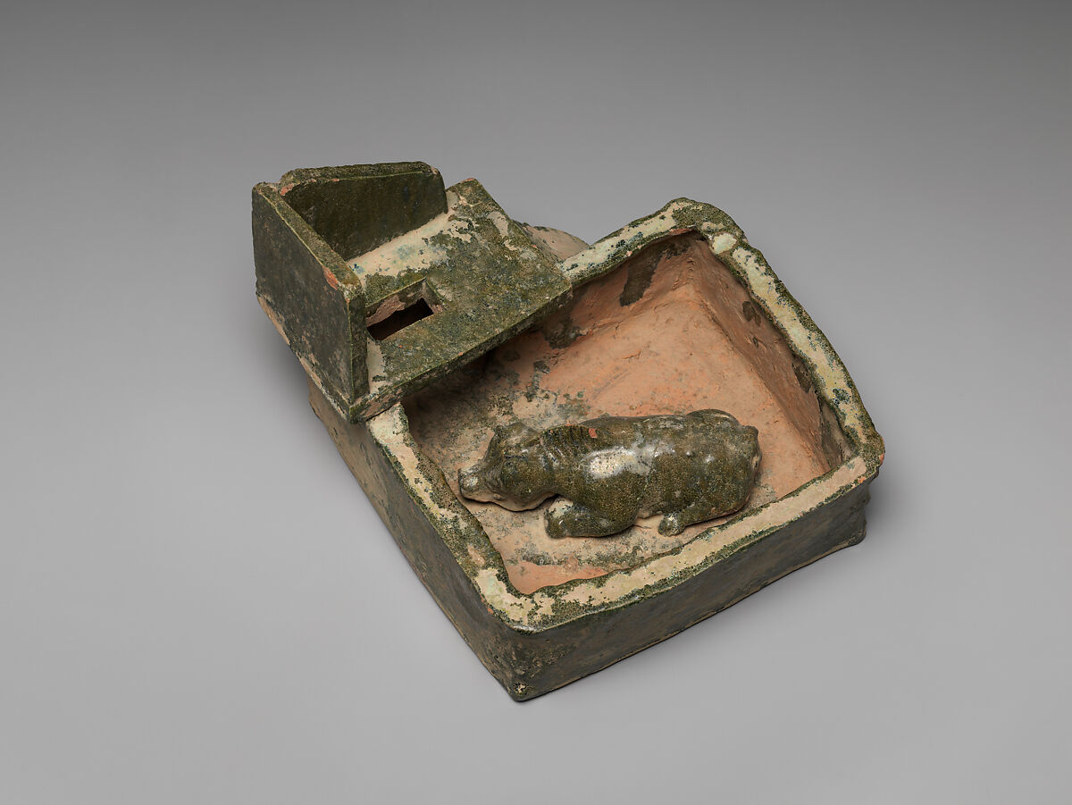 Pigsty, Earthenware with green lead glaze, China 