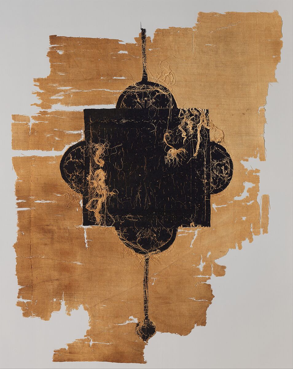 Textile Fragment, Wool, linen; plain weave, tapestry weave