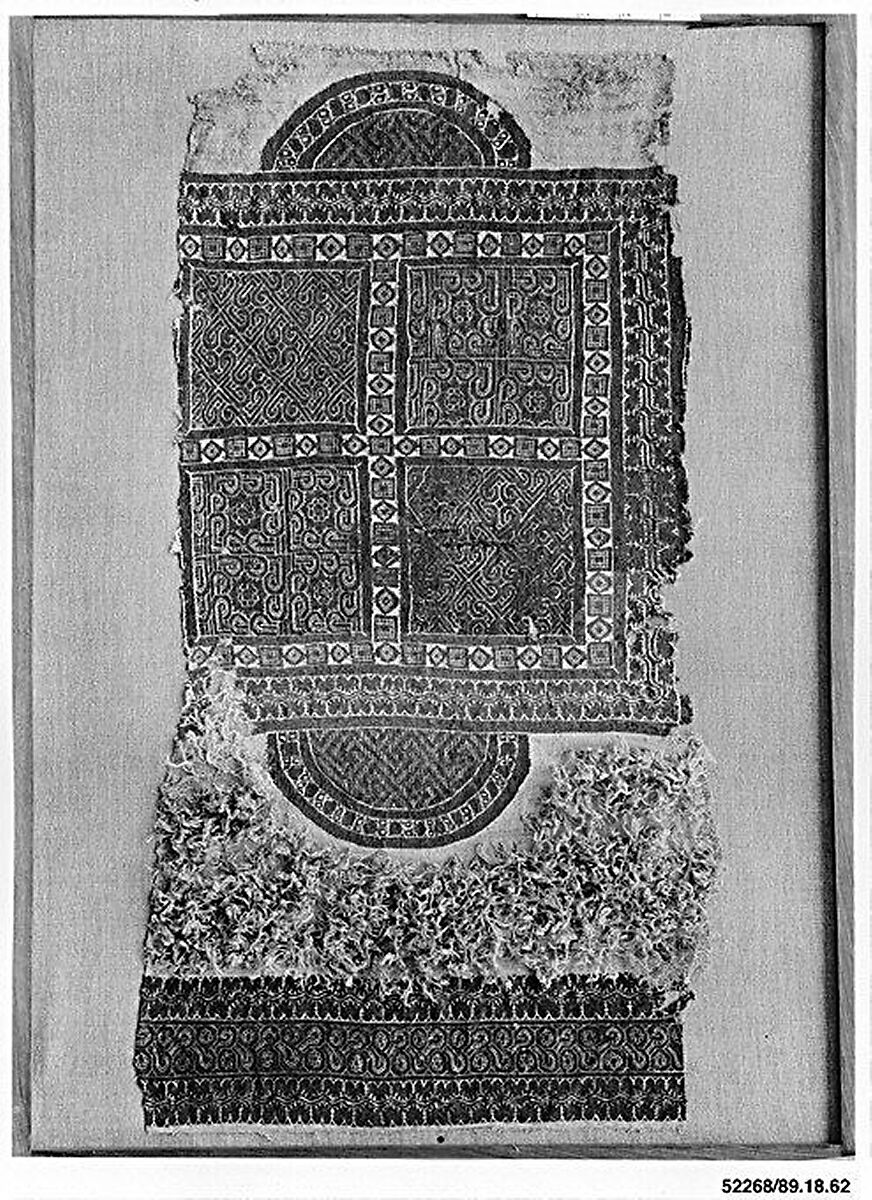 Fragment of a Cover, Wool, linen; plain weave, tapestry weave, weft loop weave