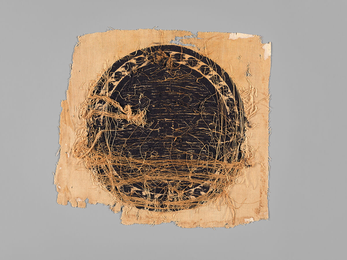 Textile Fragment, Wool, linen; plain weave, tapestry weave