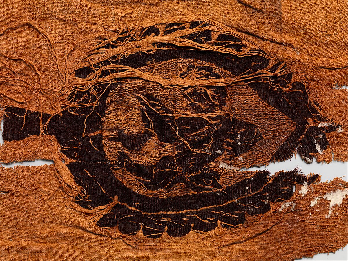 Fragment with an Armed Dancer, Wool, linen; plain weave, tapestry weave