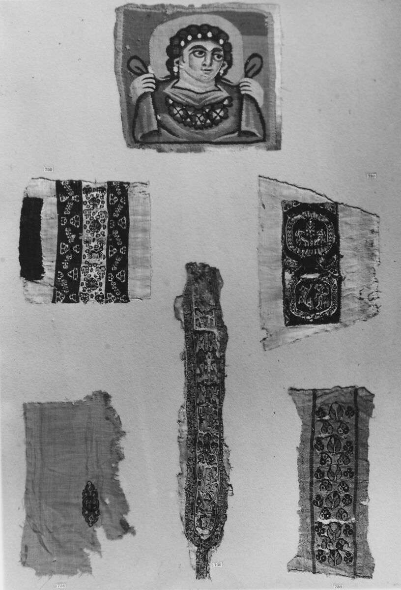 Textile Fragment, Wool, linen; plain weave, tapestry weave