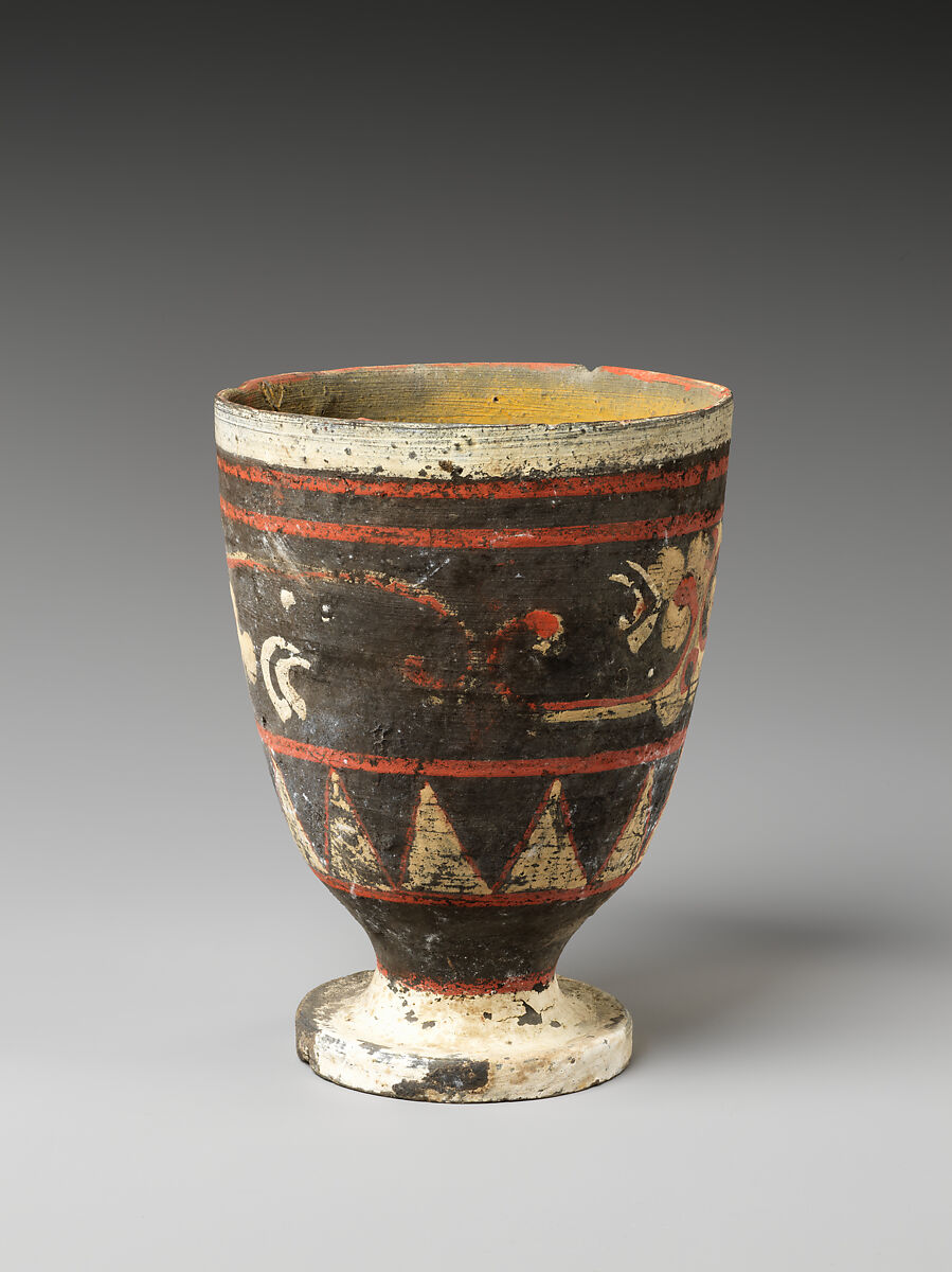 Goblet (one of a pair), Earthenware with pigment, China