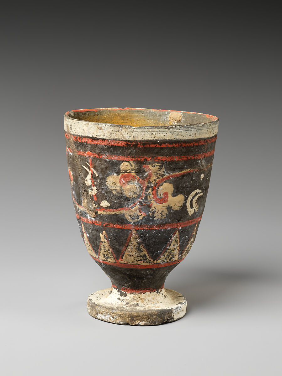 Goblet (one of a pair), Earthenware with pigment, China