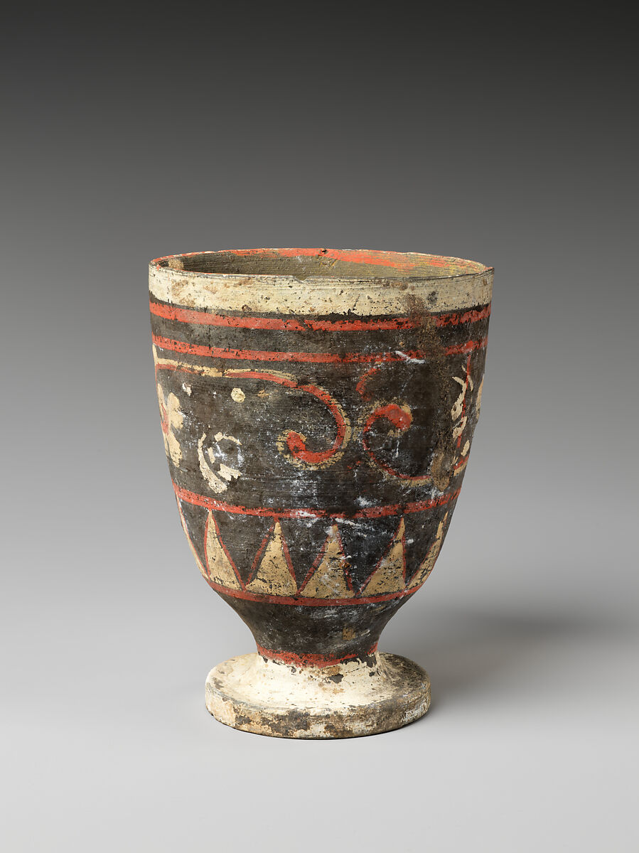Goblet (one of a pair), Earthenware with pigment, China
