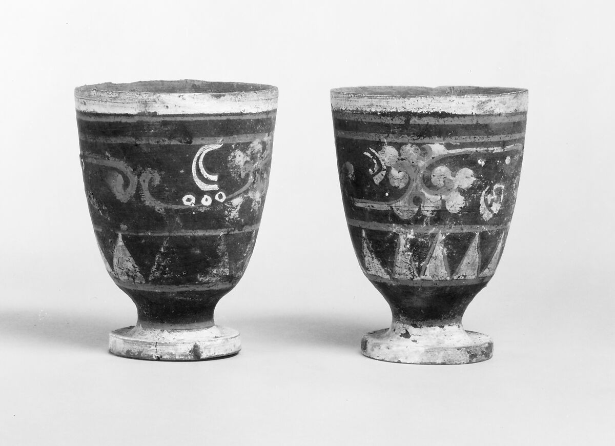 Goblet (one of a pair), Earthenware with pigment, China 