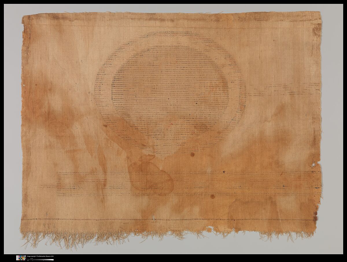 Textile Fragment, Wool, linen; plain weave, tapestry weave, weft loop weave