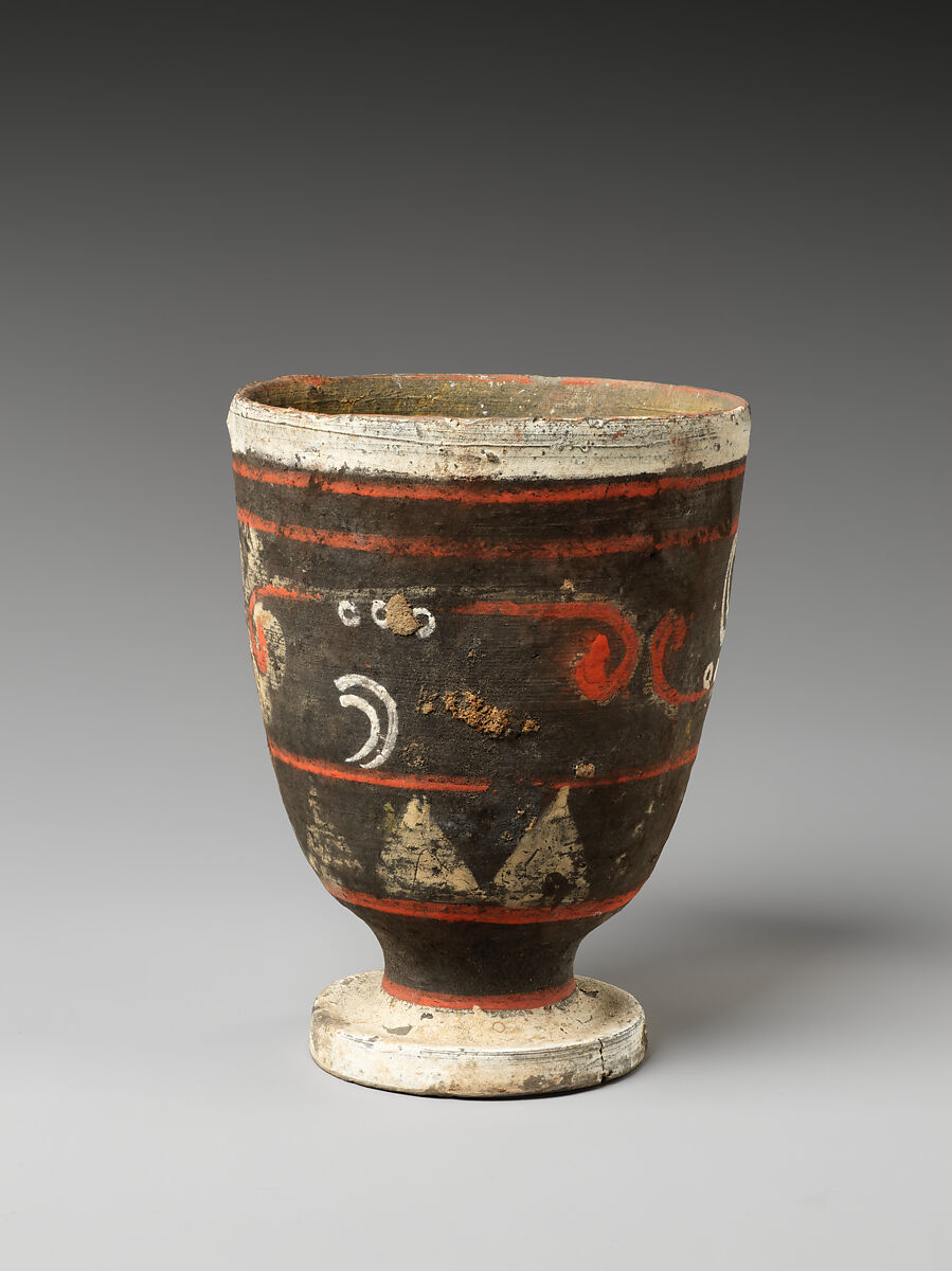 Goblet (one of a pair), Earthenware with pigment, China