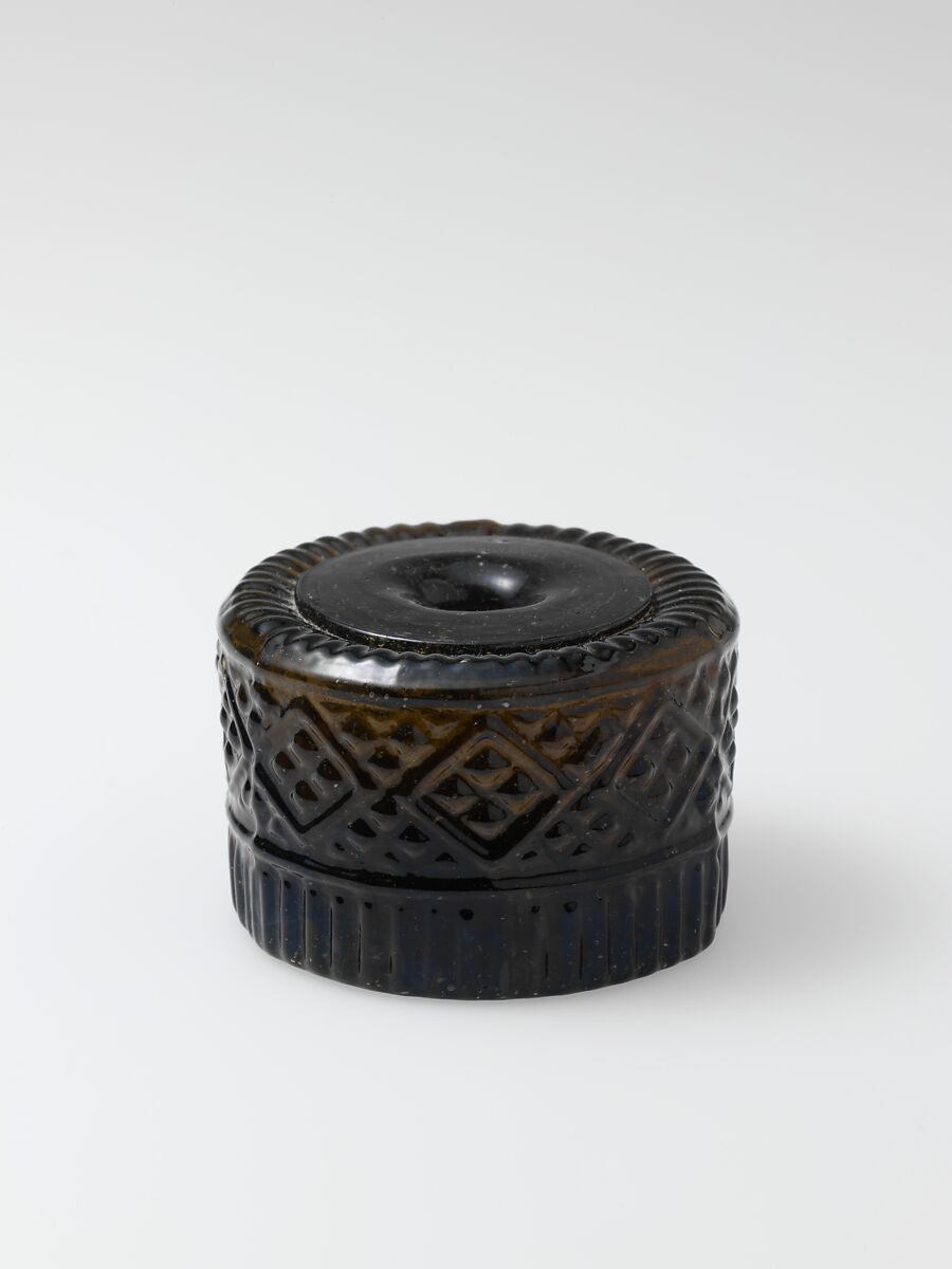 Inkwell, Probably Keene Glass Works (1815–41), Blown-molded glass, American 