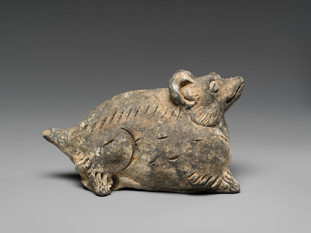Tomb Figure of Rat, Earthenware, China