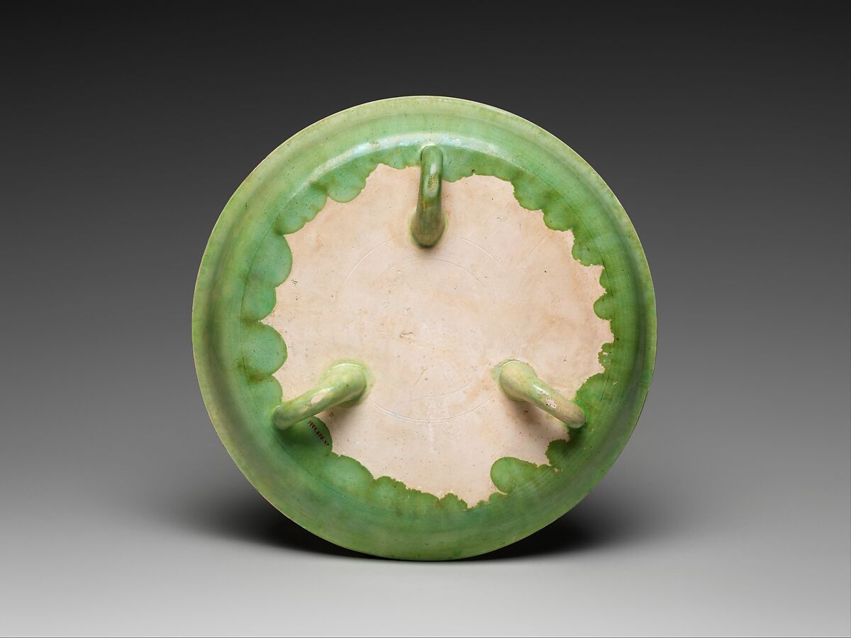 Tray, Earthenware with three-color (sancai) glaze, China