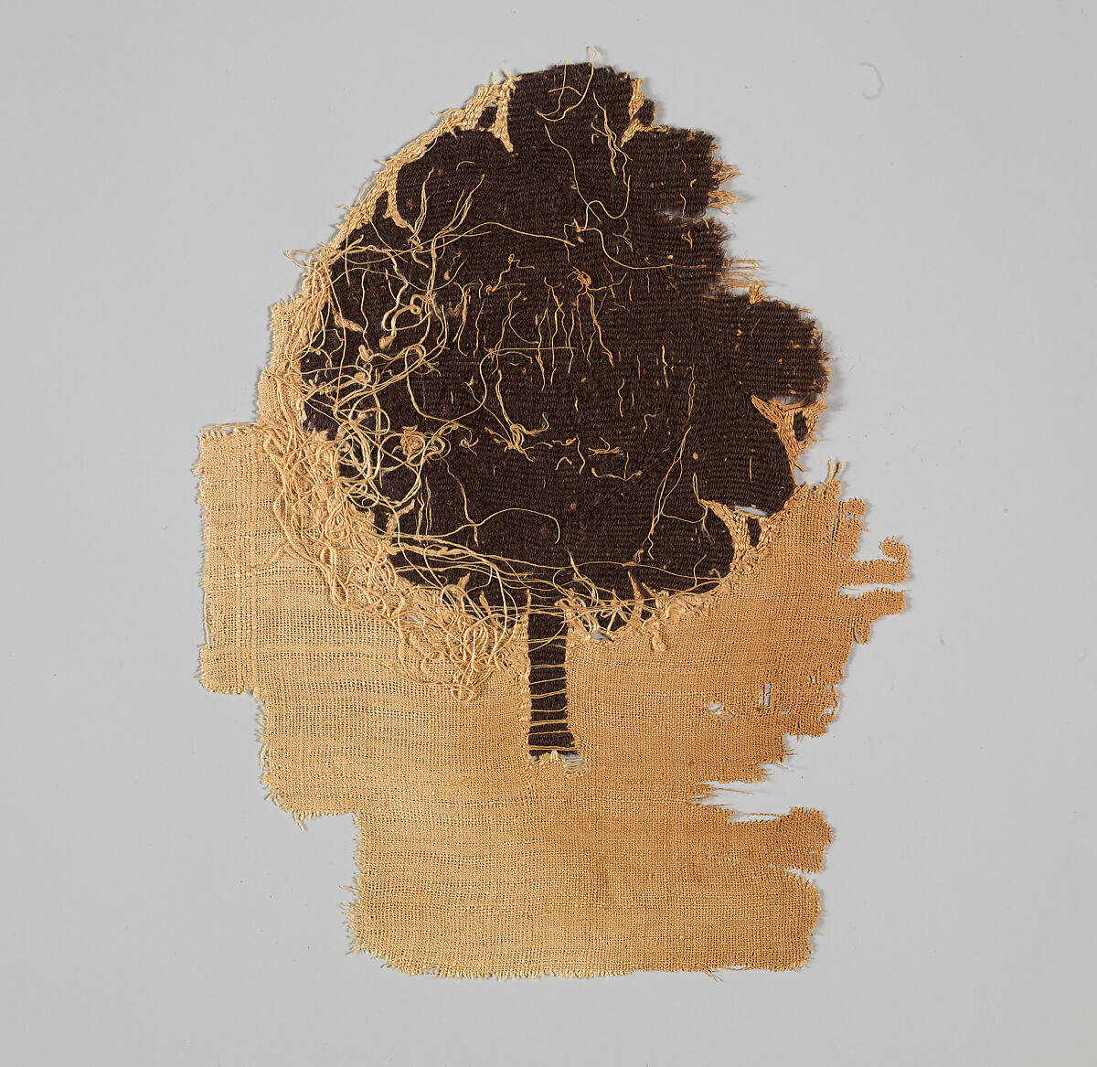 Textile Fragment, Wool, linen; plain weave, tapestry weave