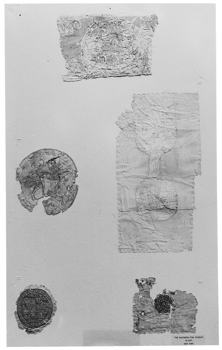 Textile Fragment, Wool, linen; plain weave, tapestry weave