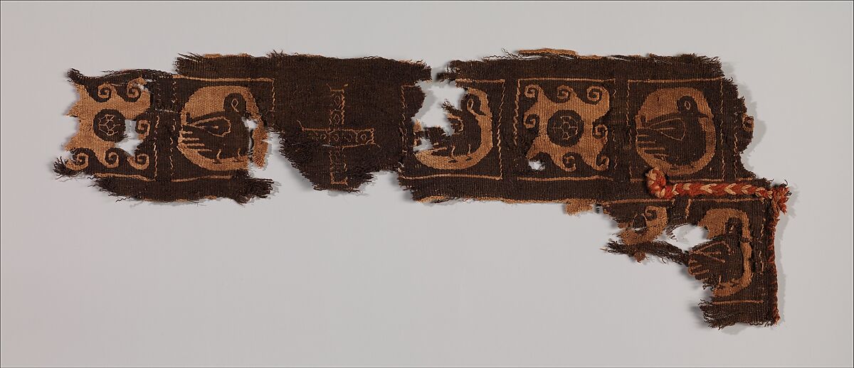 Textile Fragment, Wool, linen; tapestry weave 