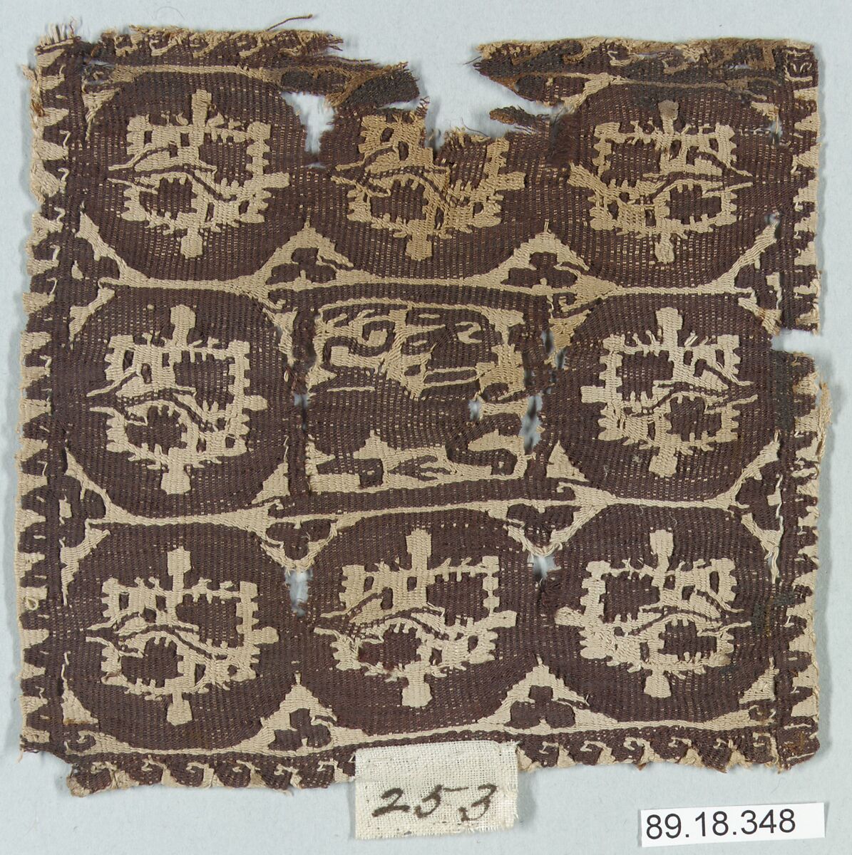 Textile Fragment, Wool, linen; tapestry weave 