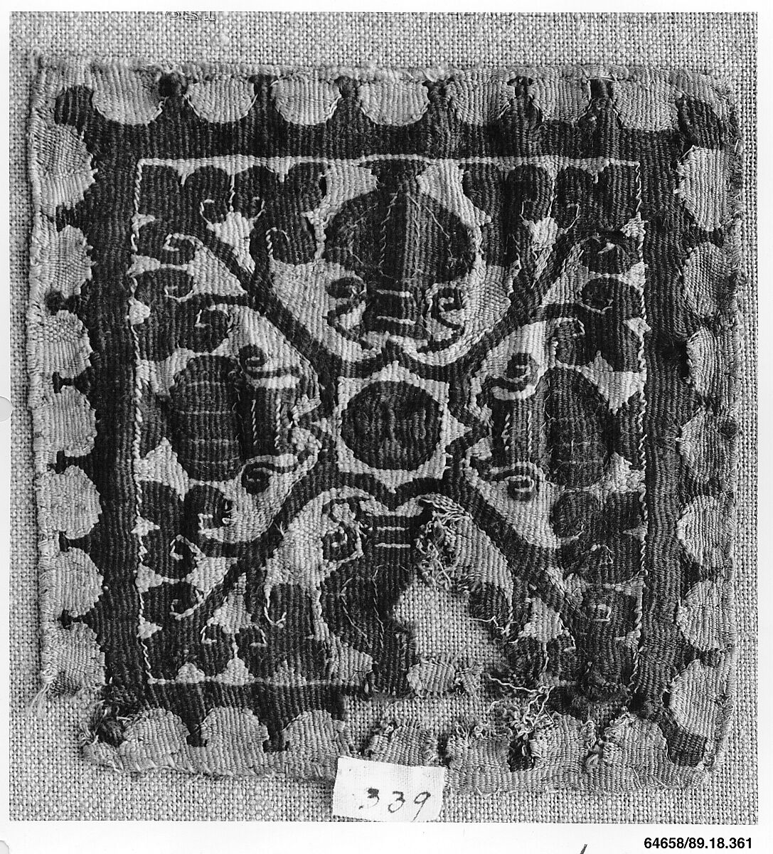 Textile Fragment, Wool, linen; tapestry weave 