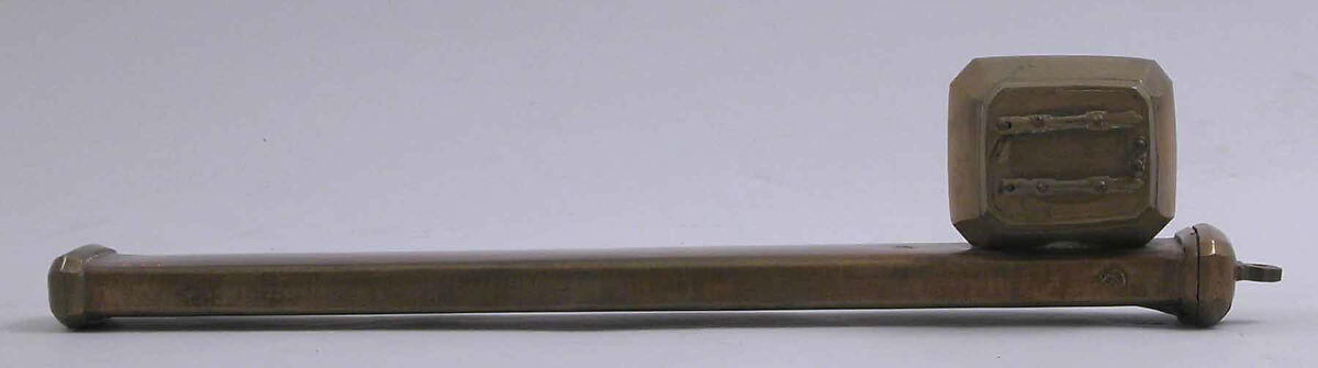 Pen Case and Inkwell, Brass