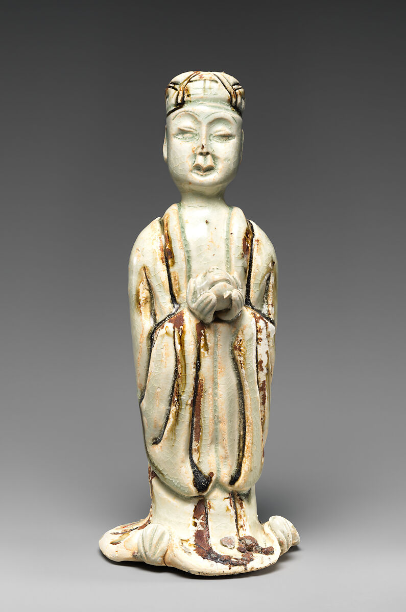 Daoist Priest with Zodiac Animal, Monkey, Stoneware, China 