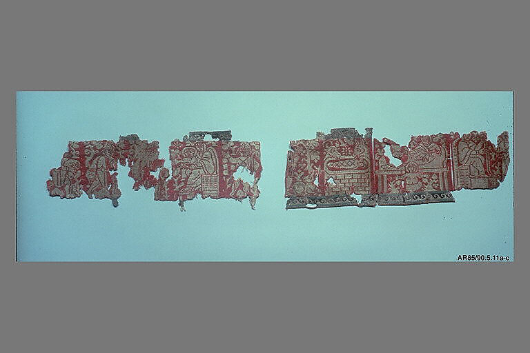 Fragmentary Band with Scenes from the Infancy of Christ, Wool, linen, silk; warp-faced compound twill