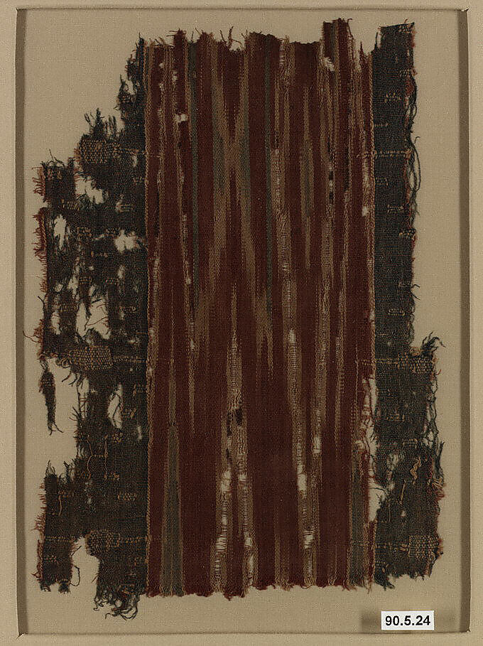 Ikat Textile Fragment, Cotton; resist dyed (ikat), plain weave, brocaded