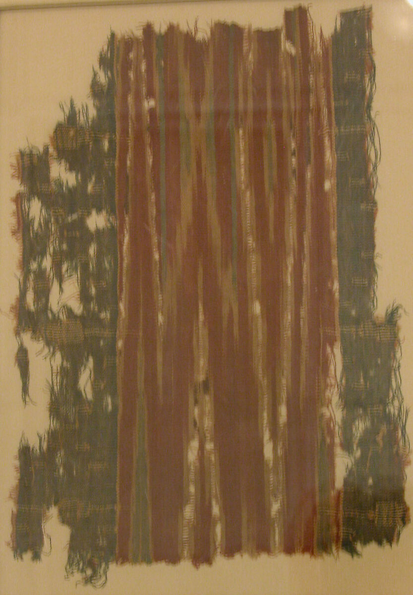 Ikat Textile Fragment, Cotton; resist dyed (ikat), plain weave, brocaded