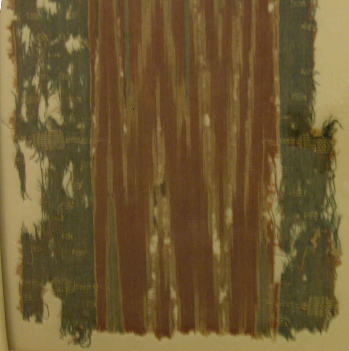 Ikat Textile Fragment, Cotton; resist dyed (ikat), plain weave, brocaded