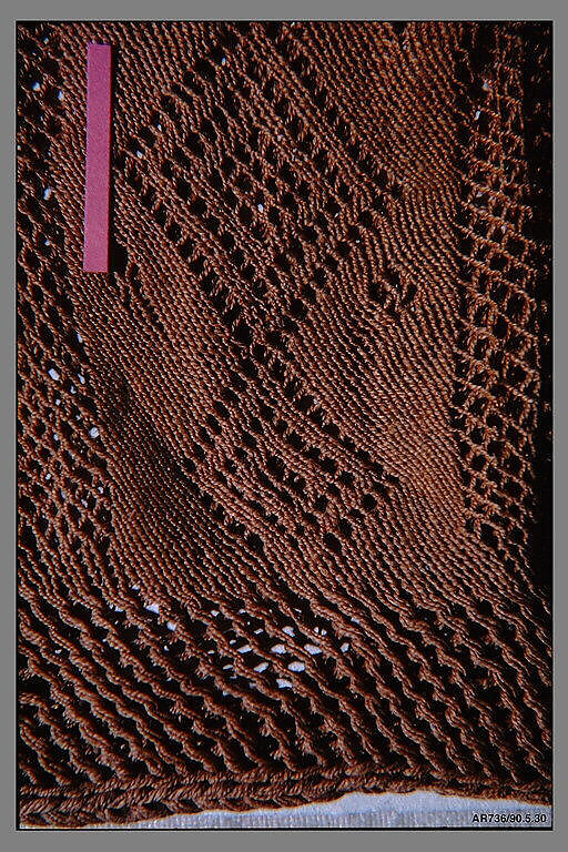 Hat, Linen; sprang technique