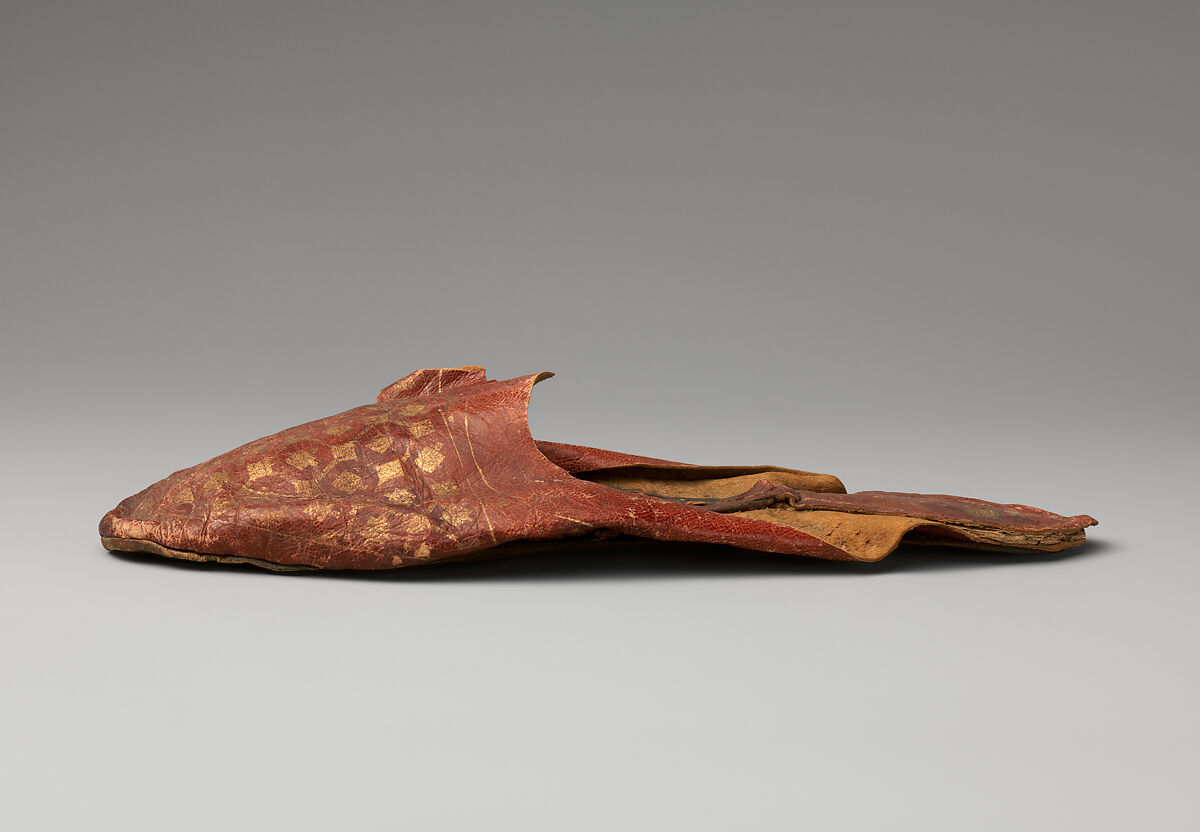 Leather Shoe with Gilded Decoration, Leather; gilded 