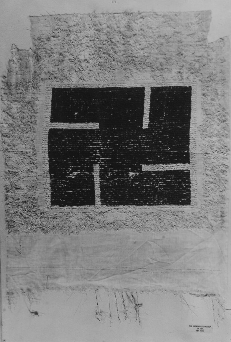 Textile Fragment, Wool, linen; plain weave, weft loop weave