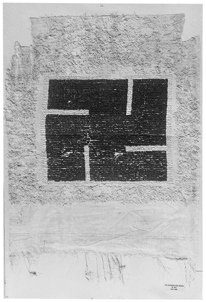 Textile Fragment, Wool, linen; plain weave, weft loop weave