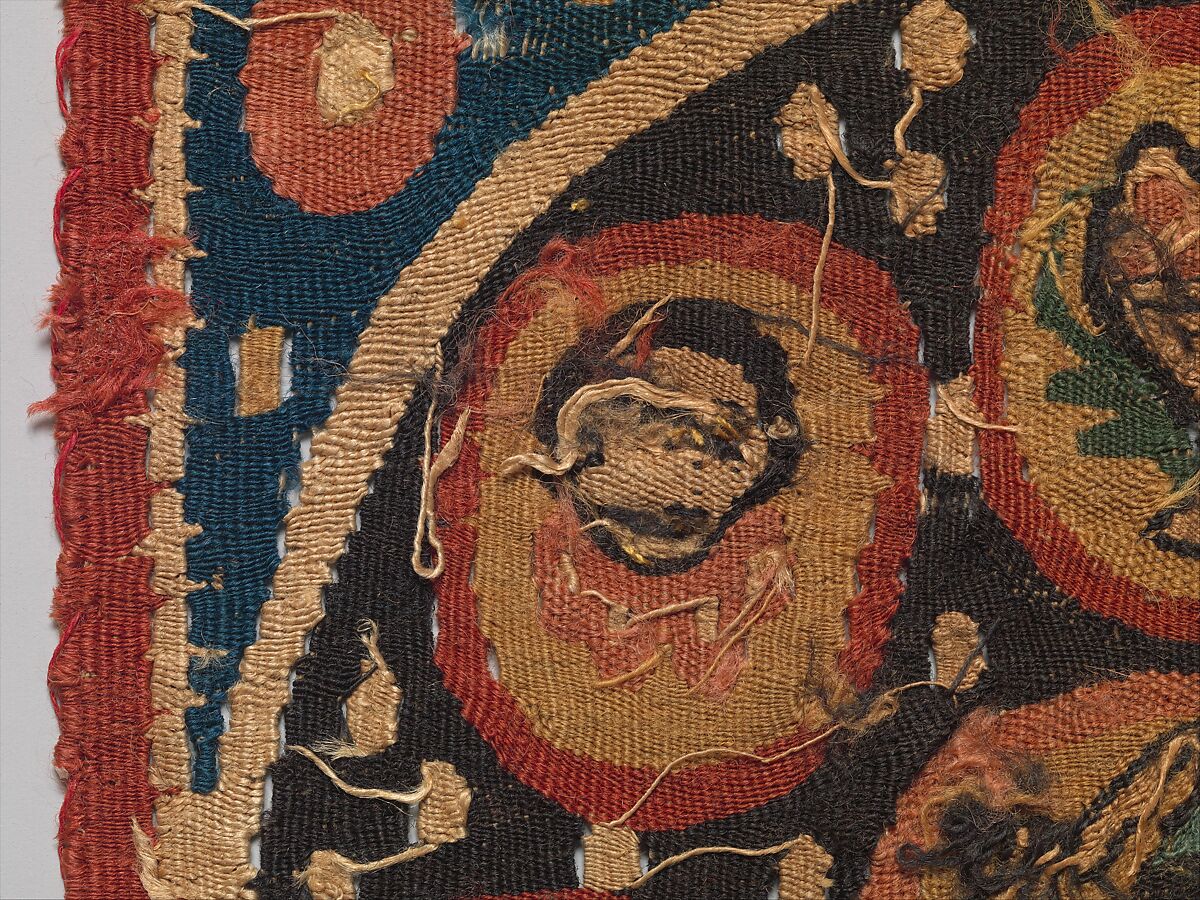 Square with Warrior, Wool, linen; plain weave, tapestry weave