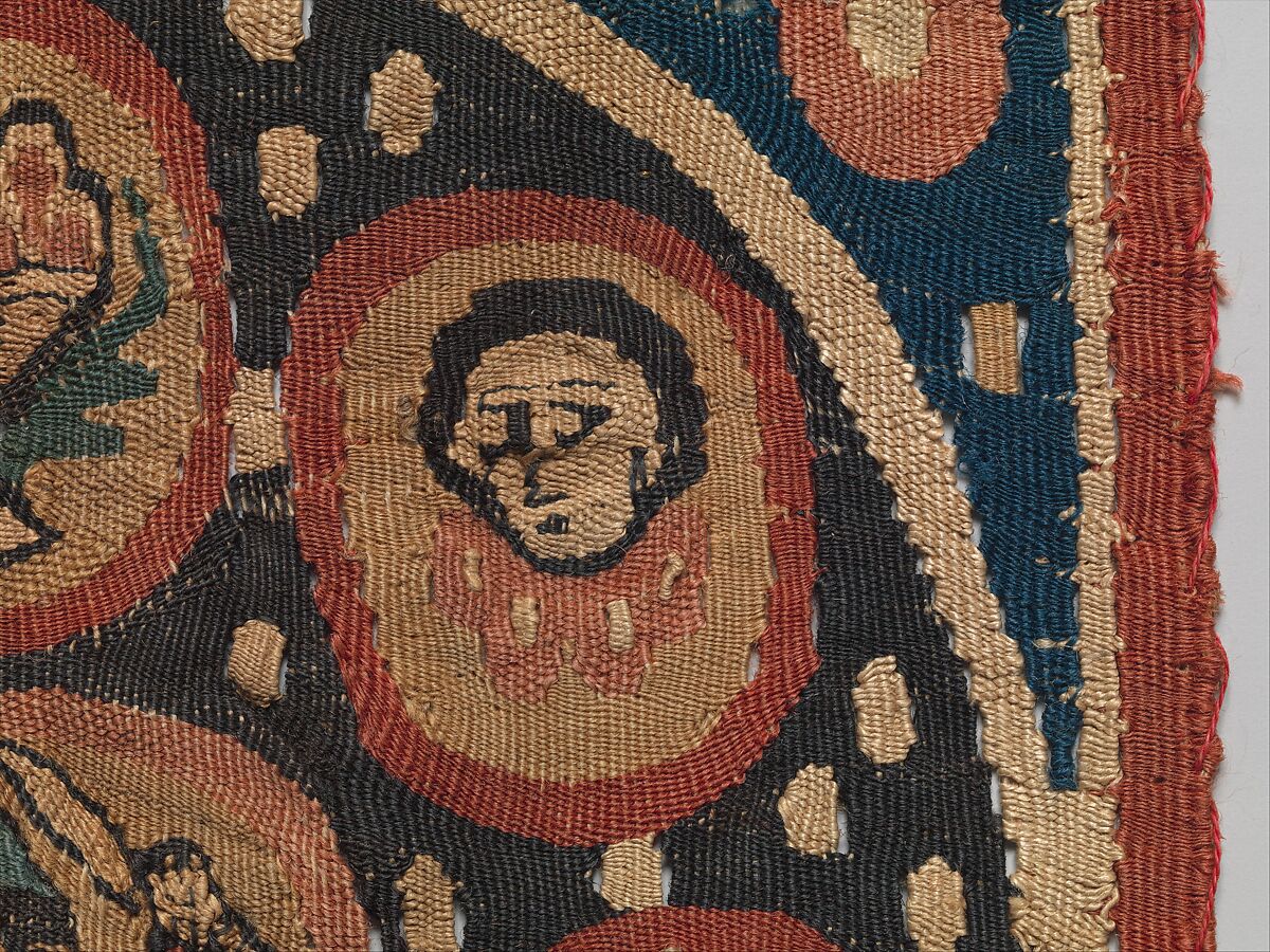 Square with Warrior, Wool, linen; plain weave, tapestry weave