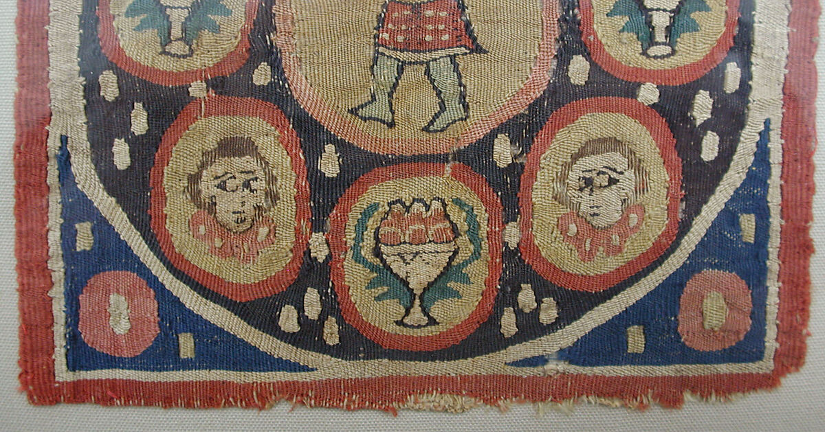 Square with Warrior, Wool, linen; plain weave, tapestry weave