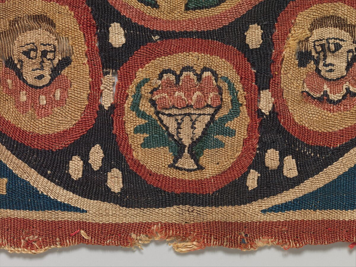 Square with Warrior, Wool, linen; plain weave, tapestry weave