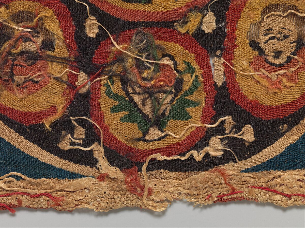 Square with Warrior, Wool, linen; plain weave, tapestry weave