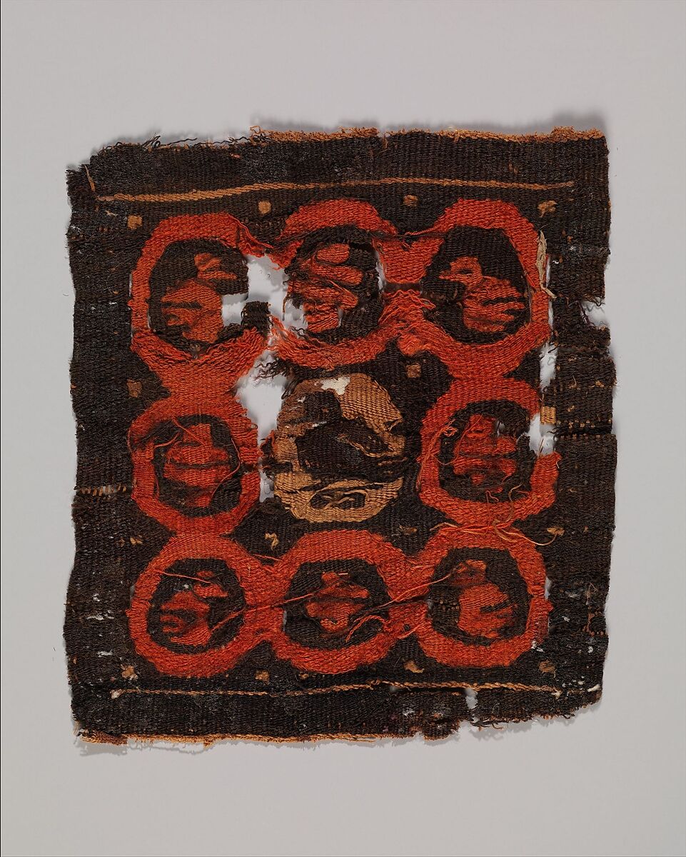 Tabula (Square) with Vine Scrolls Containing Aquatic Birds, Wool, linen; plain weave, tapestry weave