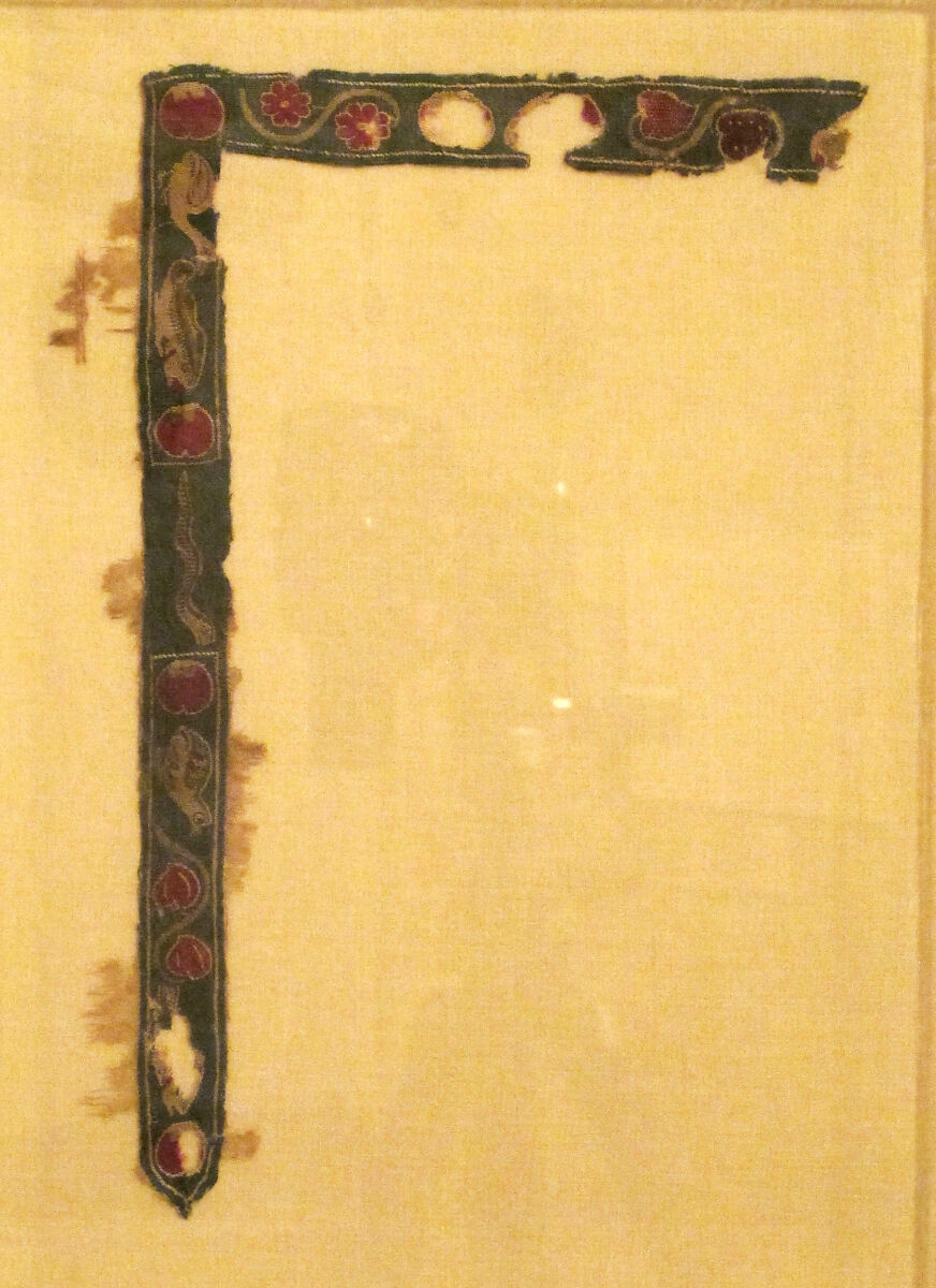 Ornamental Band with Nilotic Elements, Wool, linen; plain weave, tapestry weave