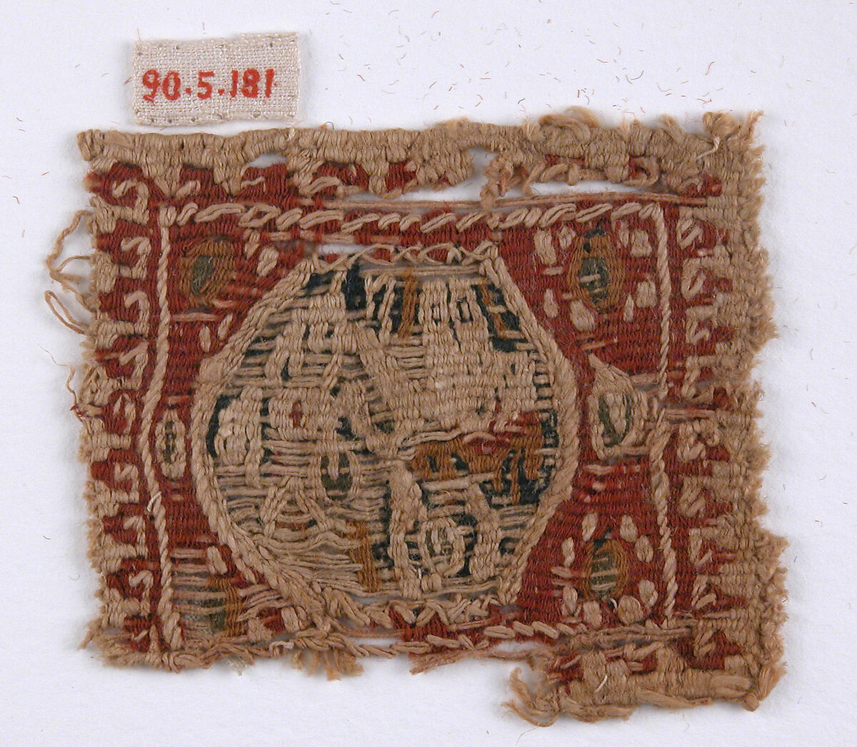 Textile Fragment, Wool, linen; tapestry weave 