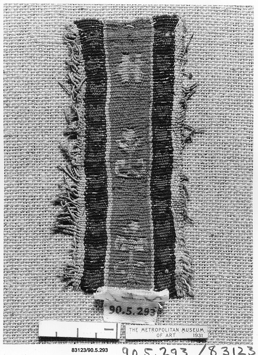 Fragment of a Band, Wool, linen; plain weave, tapestry weave