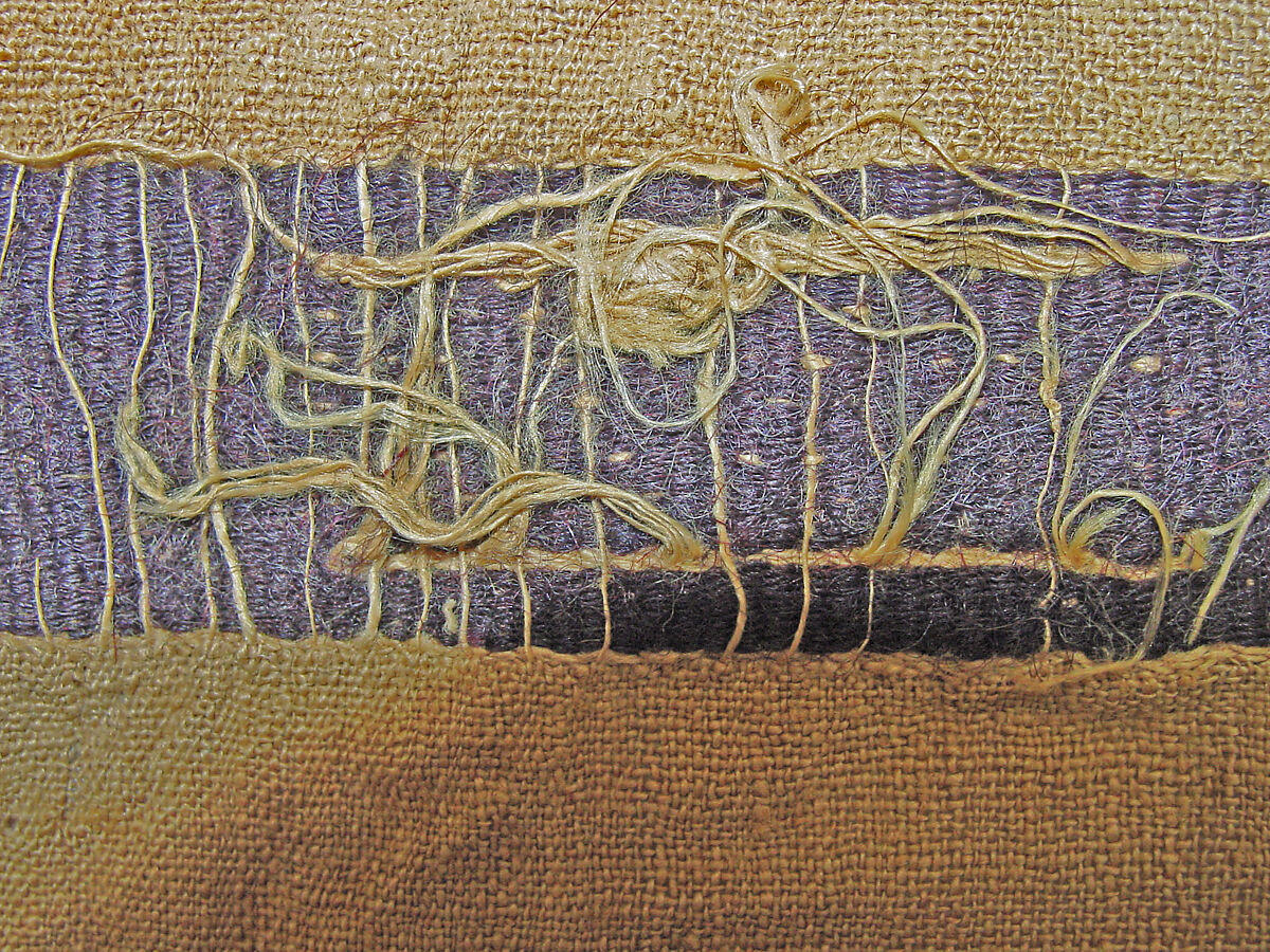 Textile Fragment, Wool, linen; plain weave, tapestry weave