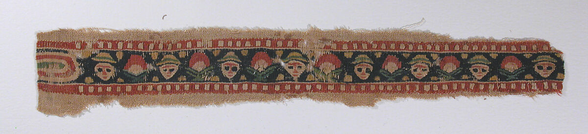 Fragment of a Shoulder Band, Wool, linen; plain weave, tapestry weave 