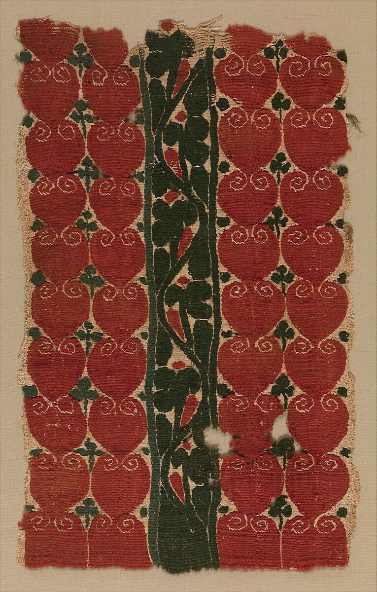 Textile Fragment, Linen, wool; tapestry weave 