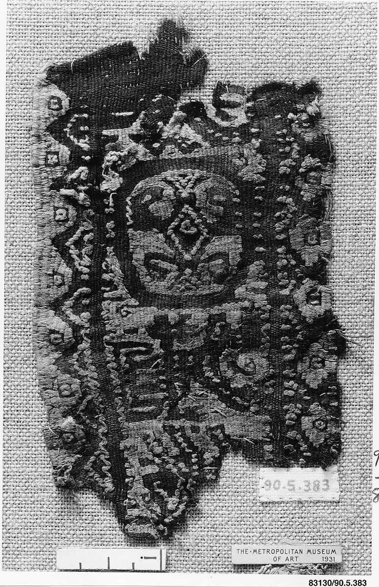 Fragment of a Band, Wool, linen; plain weave, tapestry weave